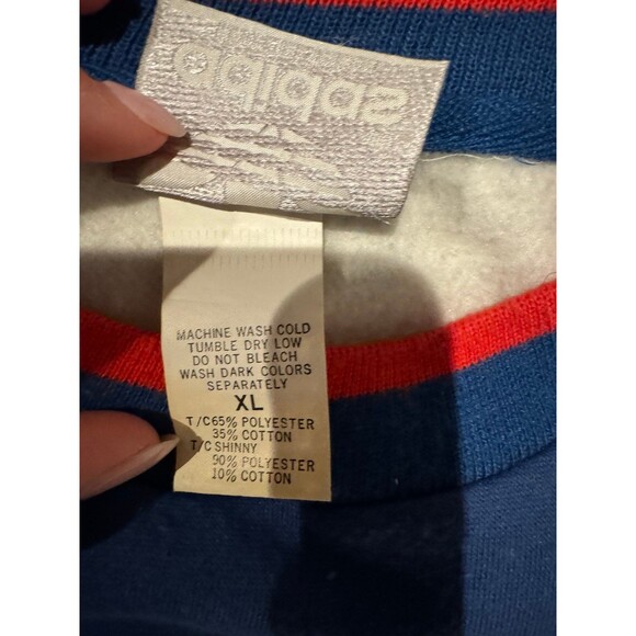 Adidas Vintage Retro 80s 90s Sweatshirt Sweater Big Logo Red Blue White Size XL - Picture 5 of 9